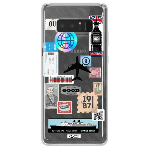 Stamp Stickers Samsung Note 8 Clear TPU Case