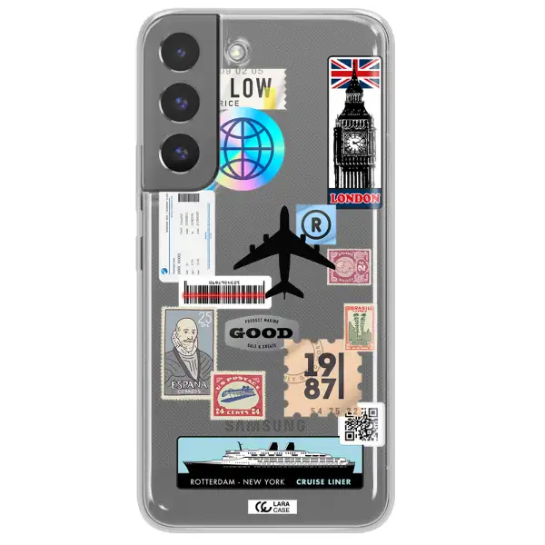 Stamp Stickers Samsung S 22 Plus Clear TPU Case