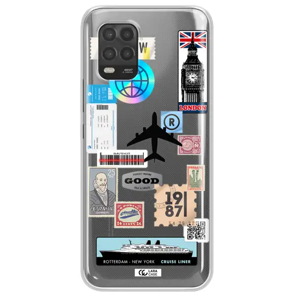 Stamp Stickers Xiaomi Mi 10 Lite Clear TPU Case
