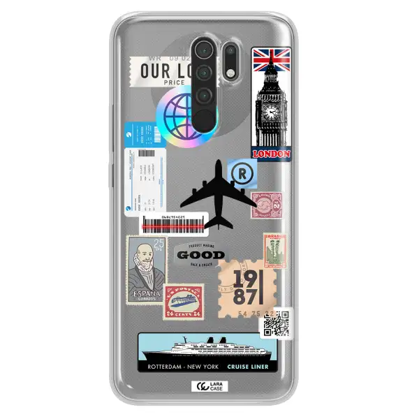 Stamp Stickers Xiaomi Redmi 9 Clear TPU Case