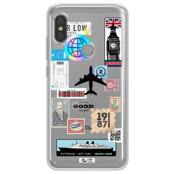 Stamp Stickers Xiaomi Redmi Note 6 Pro Clear TPU Case