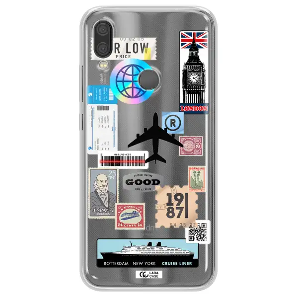 Stamp Stickers Xiaomi Redmi Note 7 Clear TPU Case