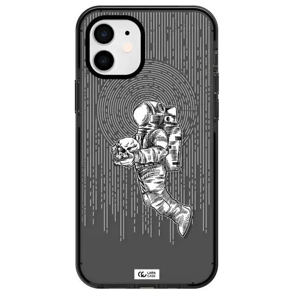 Astronaut Holding A Skull Apple iPhone 11 impact Smoke Black Case