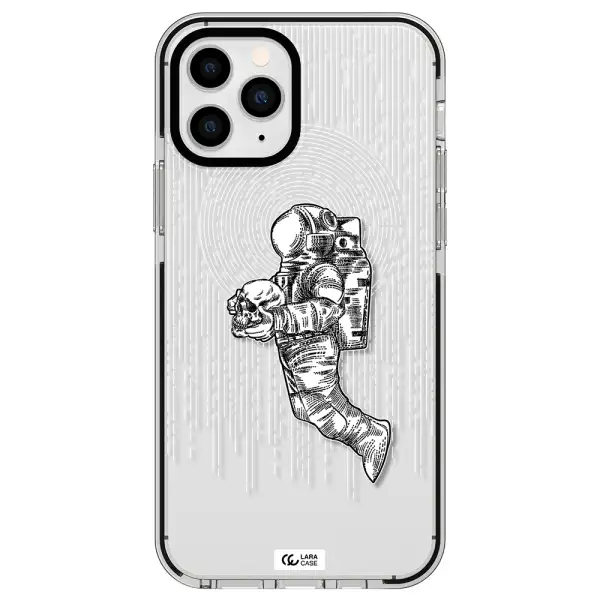 Astronaut Holding A Skull Apple iPhone 11 pro impact black border Case