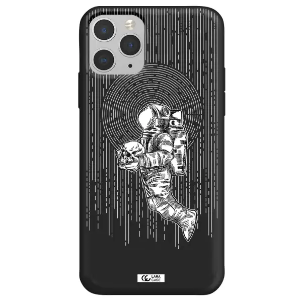 Astronaut Holding A Skull Apple iPhone 11 pro Silicone black Case