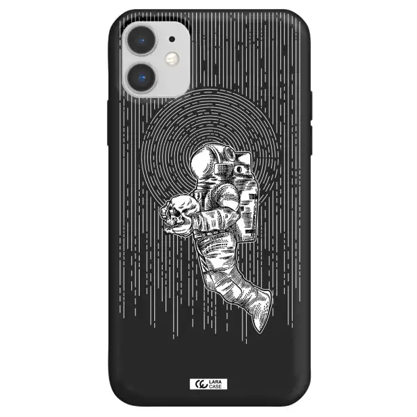 Astronaut Holding A Skull Apple iPhone 11 Silicone black Case