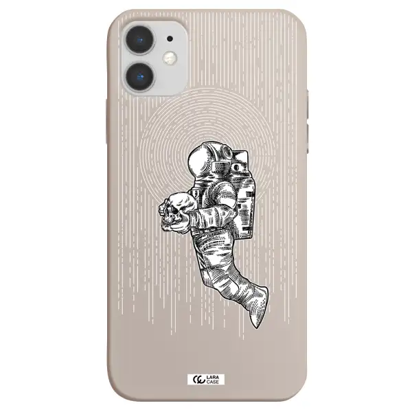 Astronaut Holding A Skull Apple iPhone 11 Silicone Stone Case