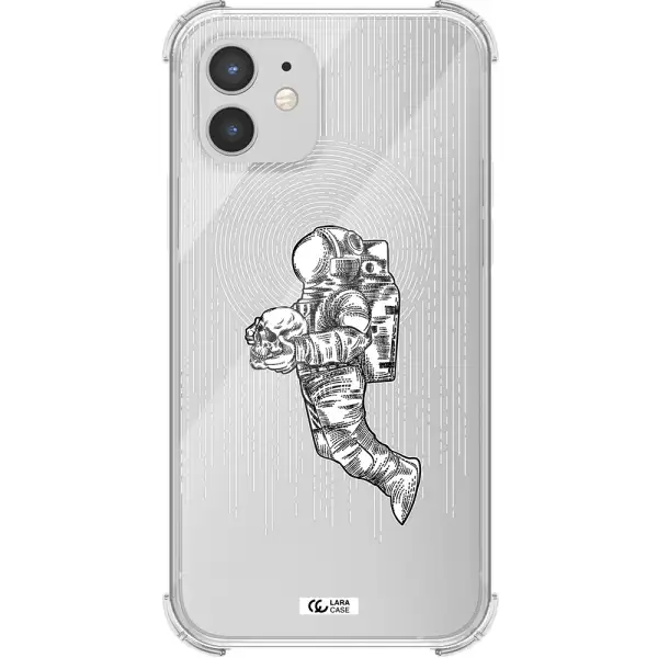 Astronaut Holding A Skull Apple iPhone 12 mini Clear PC Case