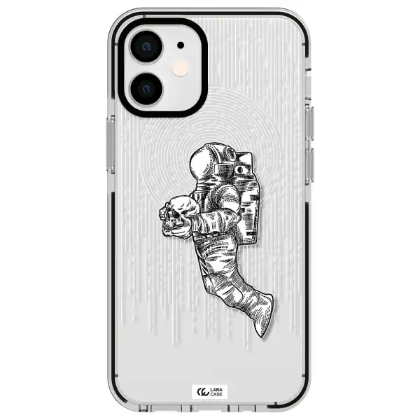 Astronaut Holding A Skull Apple iPhone 12 mini impact black border Case