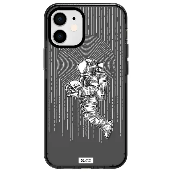 Astronaut Holding A Skull Apple iPhone 12 mini impact Smoke Black Case