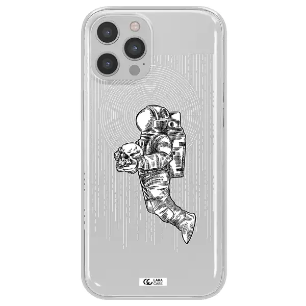 Astronaut Holding A Skull Apple iPhone 12 pro Clear TPU Case