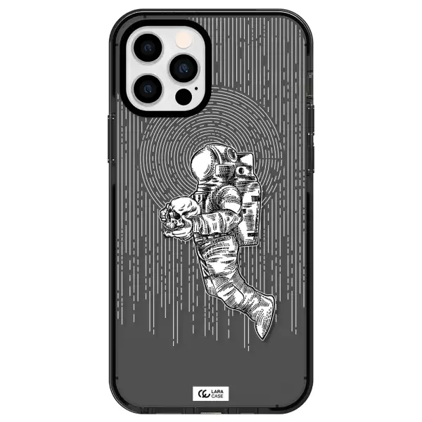 Astronaut Holding A Skull Apple iPhone 12 pro impact Smoke Black Case