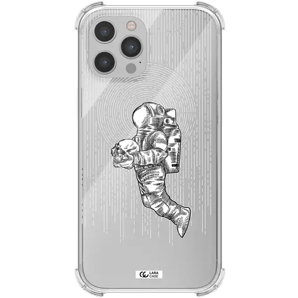 Astronaut Holding A Skull Apple iPhone 12 pro max Clear PC Case