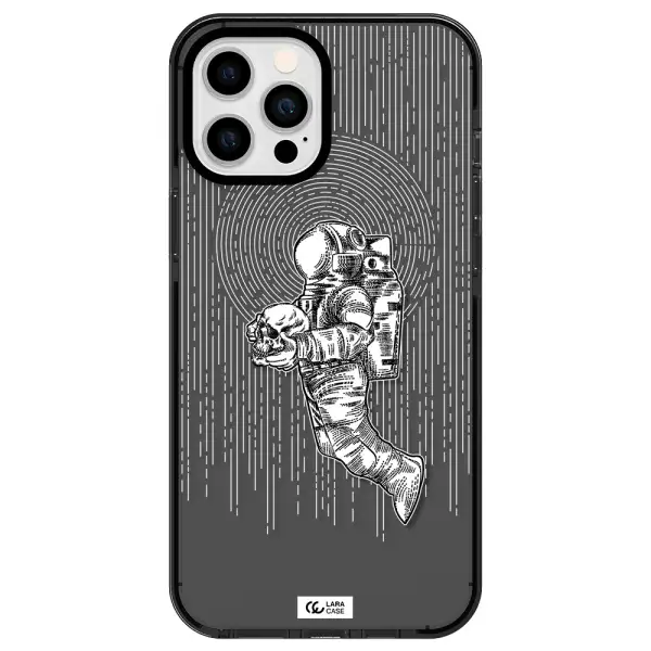 Astronaut Holding A Skull Apple iPhone 12 pro max impact Smoke Black Case