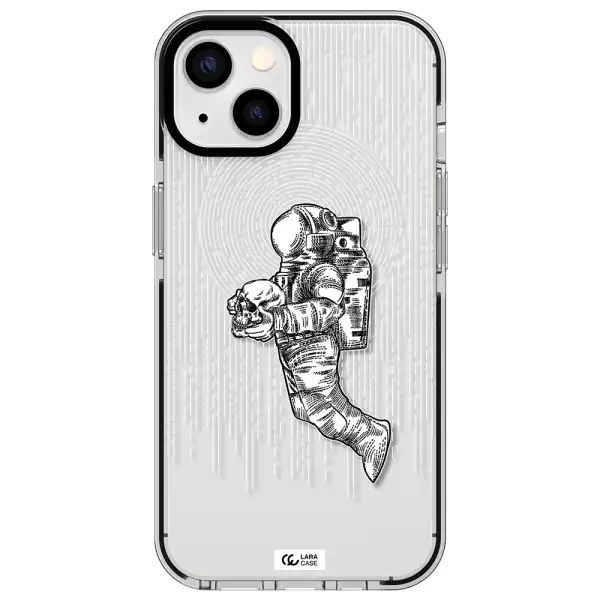Astronaut Holding A Skull Apple iPhone 13 impact black border Case