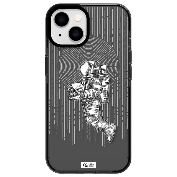 Astronaut Holding A Skull Apple iPhone 14 impact Smoke Black Case
