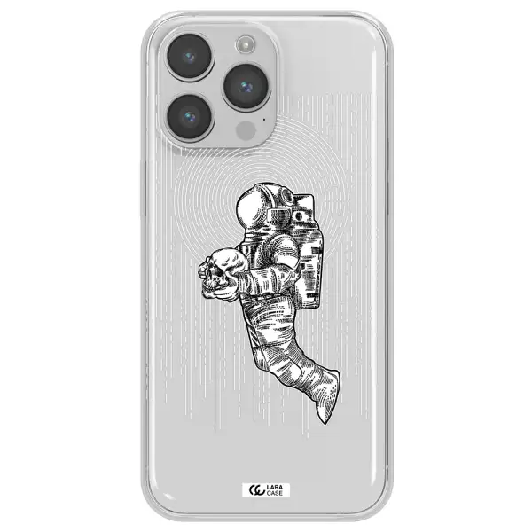 Astronaut Holding A Skull Apple iPhone 14 pro Clear TPU Case
