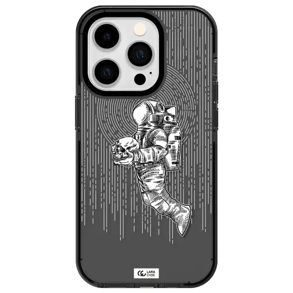 Astronaut Holding A Skull Apple iPhone 14 pro impact Smoke Black Case