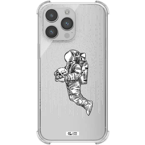 Astronaut Holding A Skull Apple iPhone 14 pro max Clear PC Case