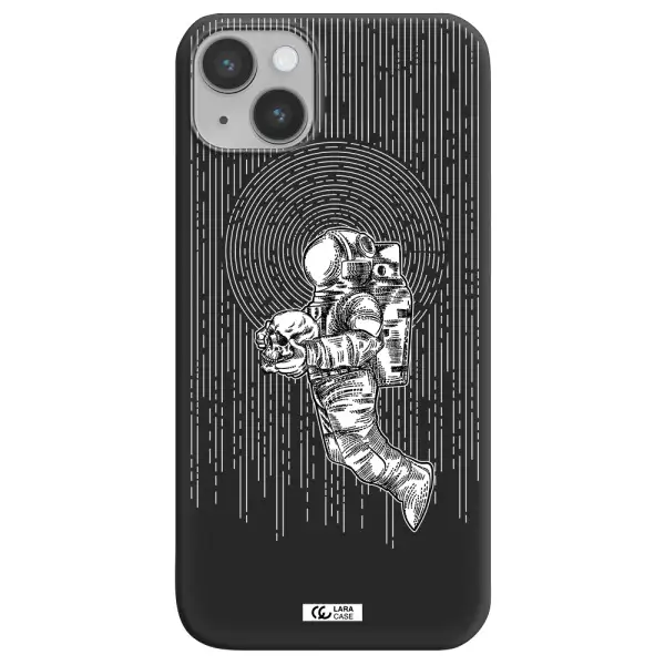 Astronaut Holding A Skull Apple iPhone 14 Silicone black Case