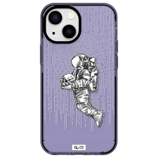 Astronaut Holding A Skull Apple iPhone 15 impact Lilac Case