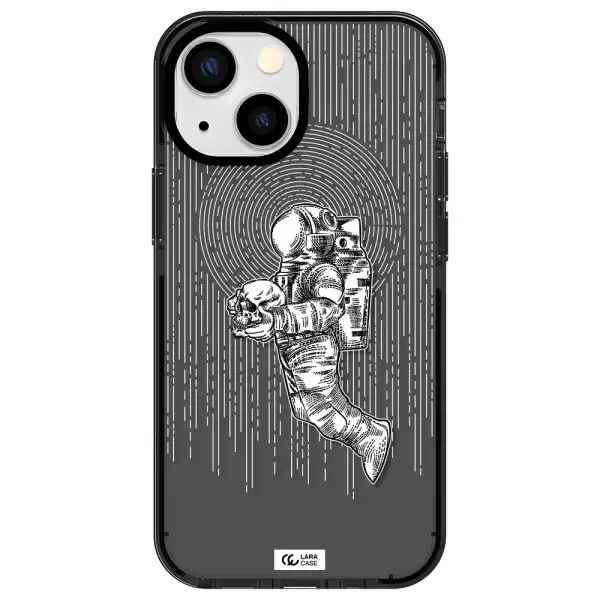 Astronaut Holding A Skull Apple iPhone 15 impact Smoke Black Case