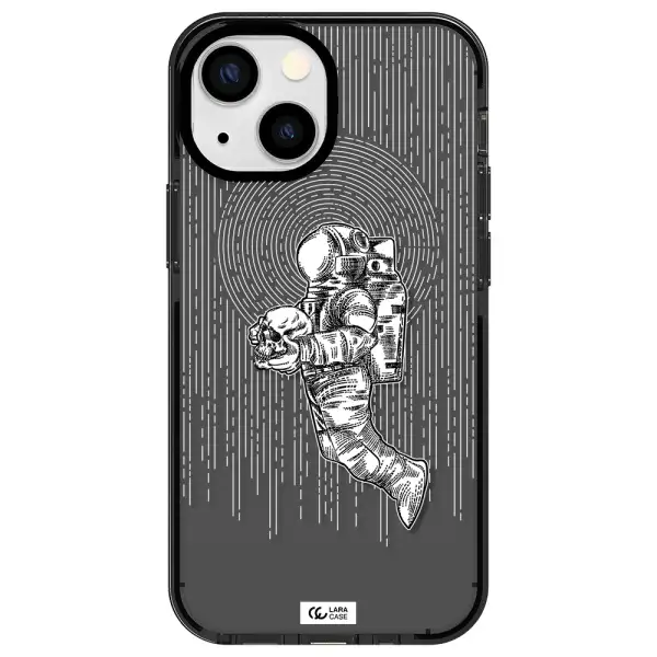 Astronaut Holding A Skull Apple iPhone 15 Plus impact Smoke Black Case