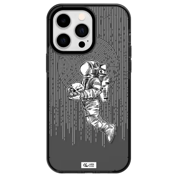 Astronaut Holding A Skull Apple iPhone 15 Pro impact Smoke Black Case