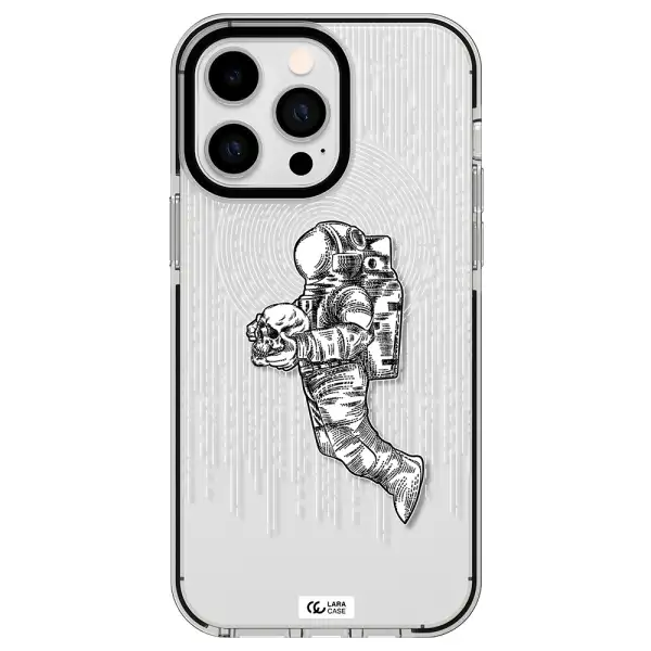 Astronaut Holding A Skull Apple iPhone 15 Pro Max impact black border Case