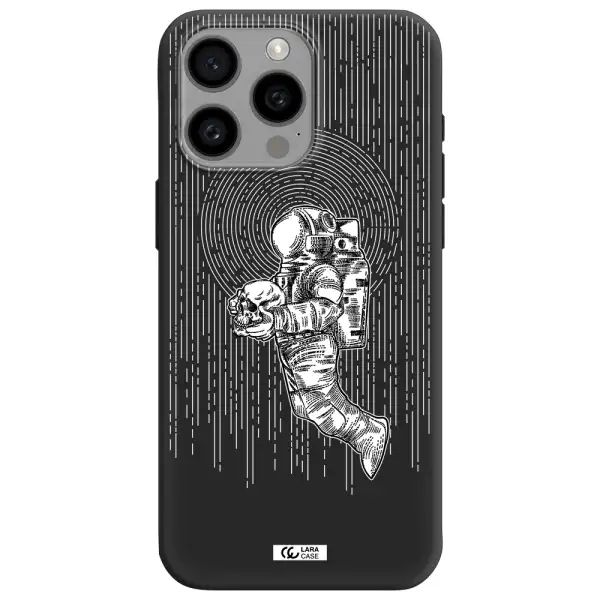 Astronaut Holding A Skull Apple Iphone 15 Pro max Silicone black Case