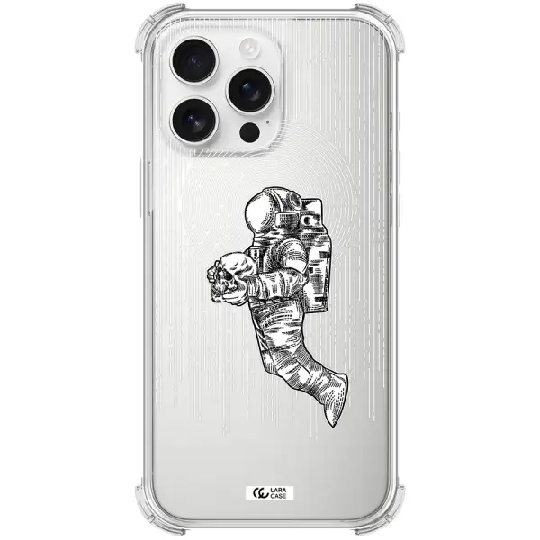 Astronaut Holding A Skull Apple Iphone 16 Pro Max Clear Pc Case