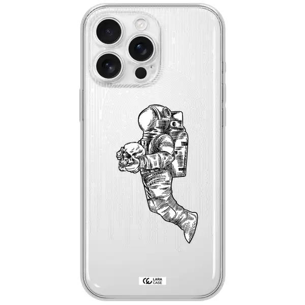 Astronaut Holding A Skull Apple Iphone 16 Pro Max Clear Tpu Case