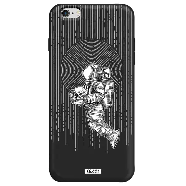 Astronaut Holding A Skull Apple iPhone 6 plus Silicone black Case