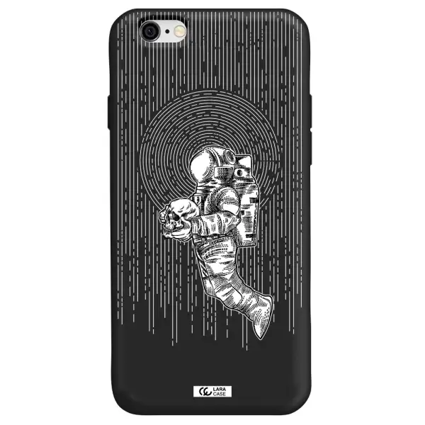 Astronaut Holding A Skull Apple iPhone 6 Silicone black Case