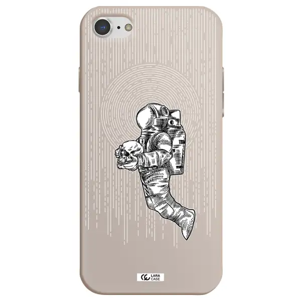 Astronaut Holding A Skull Apple iPhone 7 Silicone Stone Case