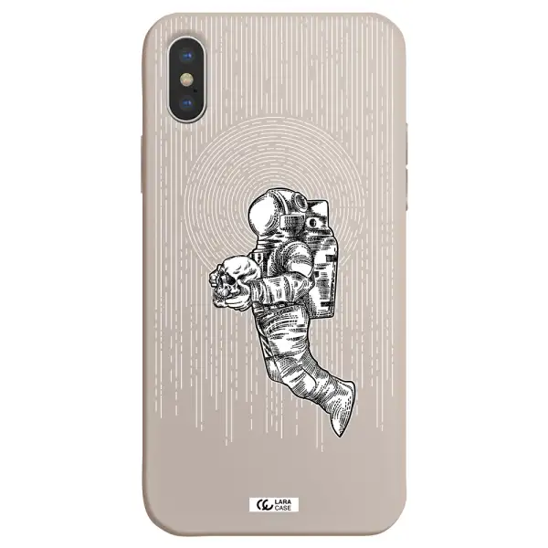 Astronaut Holding A Skull Apple iPhone X Silicone Stone Case