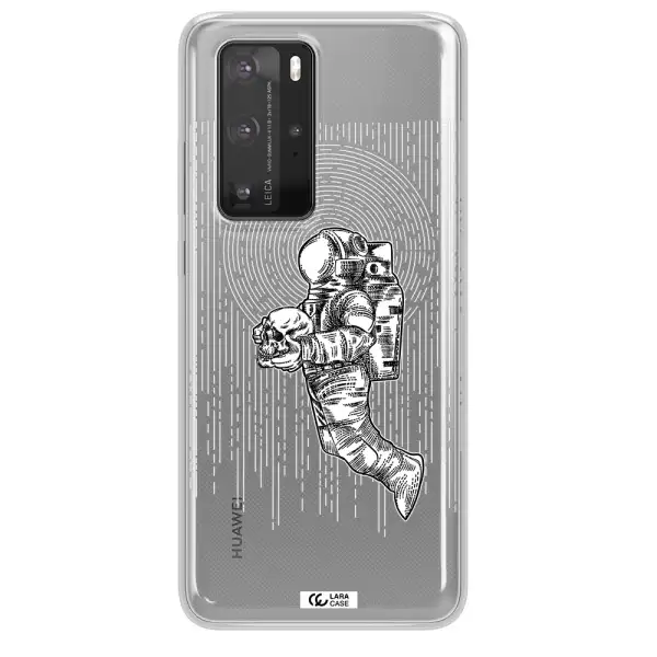 Astronaut Holding A Skull Huawei P40 Pro Clear TPU Case