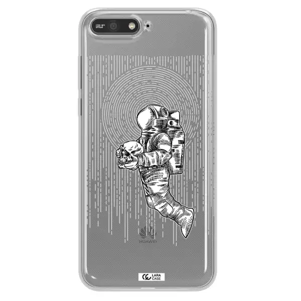 Astronaut Holding A Skull Huawei Y6 2018 Clear TPU Case