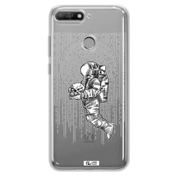Astronaut Holding A Skull Huawei Y6 Prime 2018 Clear TPU Case