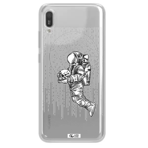 Astronaut Holding A Skull Huawei Y6 Pro 2019 Clear TPU Case