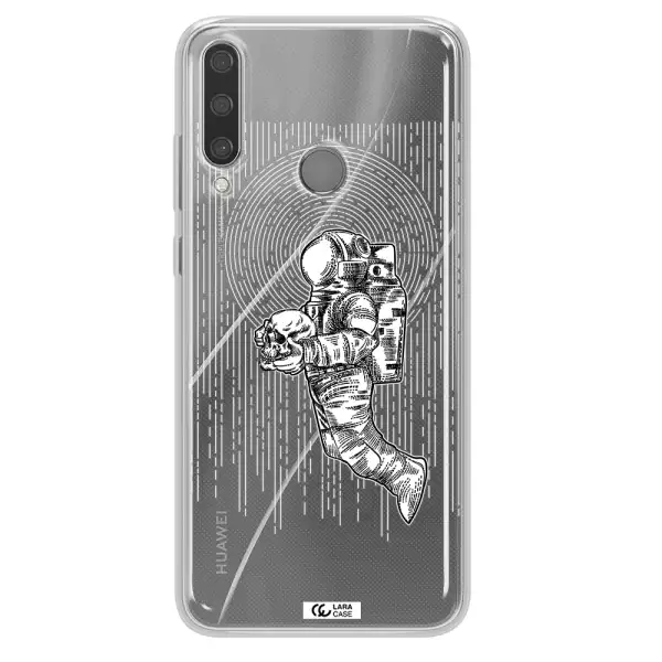 Astronaut Holding A Skull Huawei Y6P Clear TPU Case
