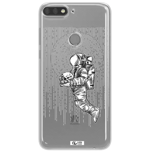 Astronaut Holding A Skull Huawei Y7 Prime 2018 Clear TPU Case
