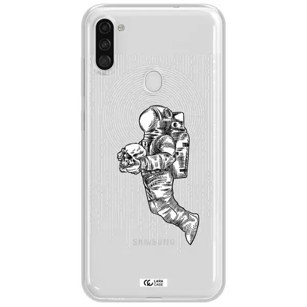 Astronaut Holding A Skull Samsung A11 Clear TPU Case