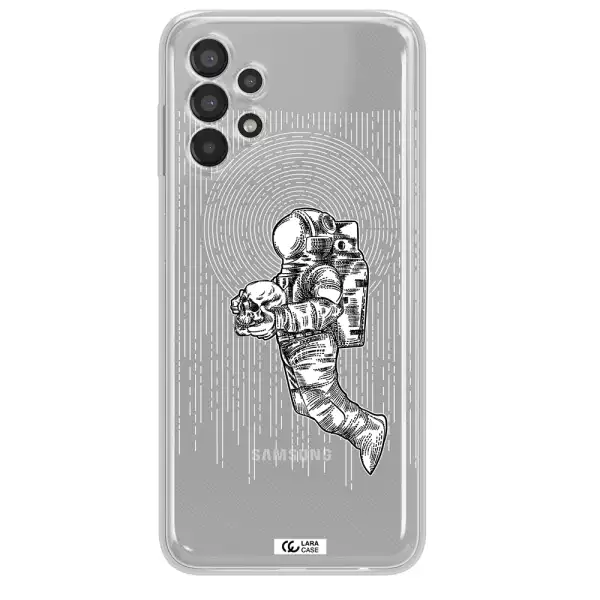 Astronaut Holding A Skull Samsung A13 Clear TPU Case