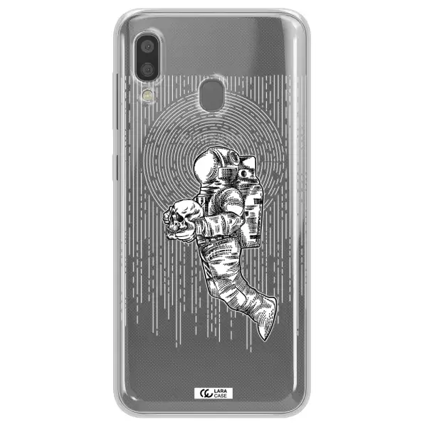 Astronaut Holding A Skull Samsung A20 Clear TPU Case