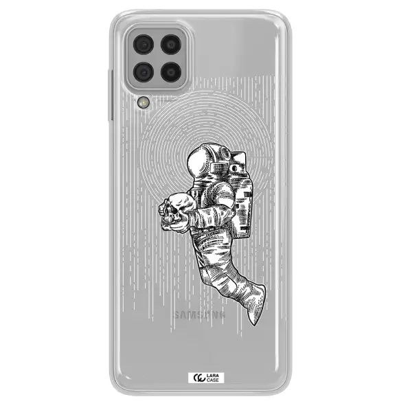 Astronaut Holding A Skull Samsung A22 4g Clear TPU Case