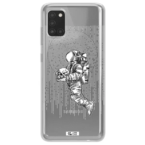 Astronaut Holding A Skull Samsung A31 Clear TPU Case