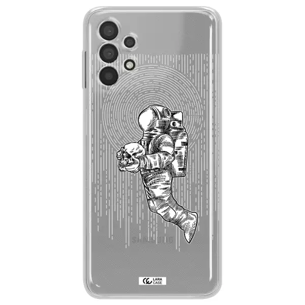 Astronaut Holding A Skull Samsung A32 Clear TPU Case