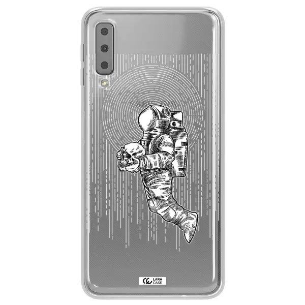 Astronaut Holding A Skull Samsung A7 2018 Clear TPU Case