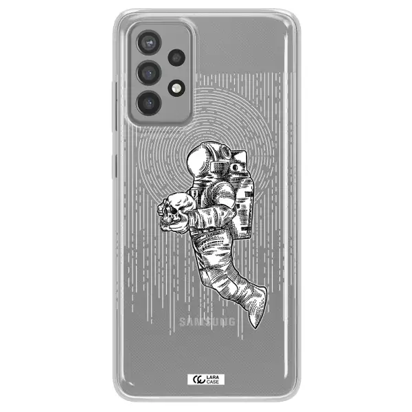 Astronaut Holding A Skull Samsung A72 Clear TPU Case